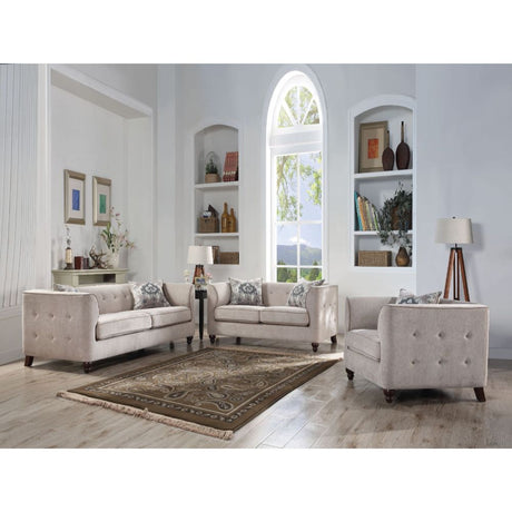 Cyndi Sofa W/2 Pillows 52055 Tan Velvet | Acme | Home Elegance USA