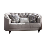 Acme - Saira Loveseat W/3 Pillows 52061 Light Gray Fabric