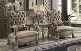 Acme - Dresden Chair W/Pillow 52092 Bone Velvet & Gold Patina Finish