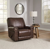 Ashley Dark Brown Colleton Rocker Recliner - Leather | Home Elegance USA