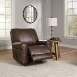 Ashley Dark Brown Colleton Rocker Recliner - Leather | Home Elegance USA