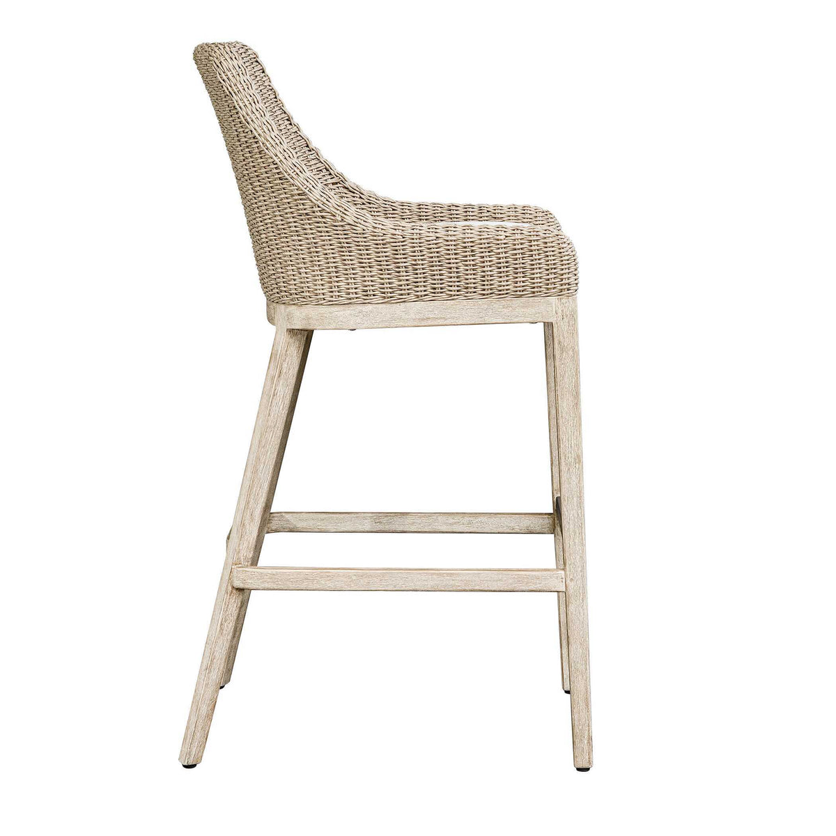 Paloma Outdoor Wicker Bar Stool Gray / White - Light Brown / White by Uttermost - View 5