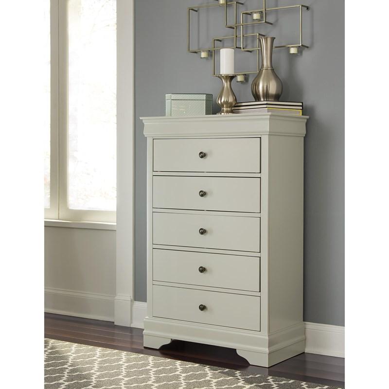 5 Drawer Light Gray Chest Jorstad B378 - 46 - Ashley - B378 - 46 - image - 3