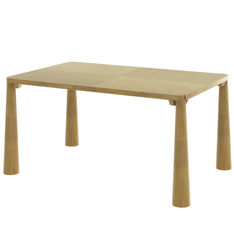 TREXM 7-Piece Retro Dining Table Set for 6, Wood Dining Table Set for 6 with Upholstered Chairs for kitchen & Dining Room (Natural Wood Wash) - sold by Home Elegance USA
