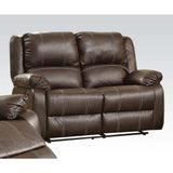 Acme - Zuriel Motion Loveseat 52281 Brown Synthetic Leather