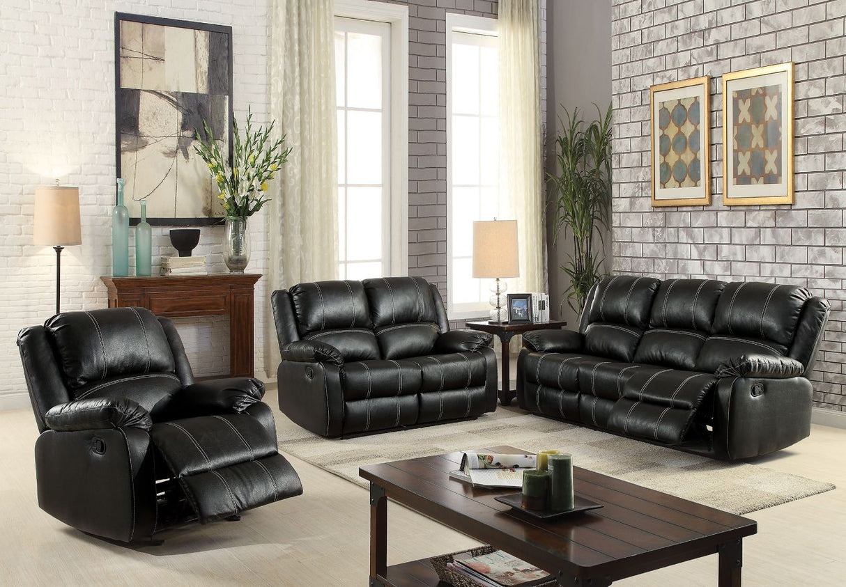 Acme - Zuriel Motion Sofa 52285 Black Synthetic Leather