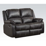 Acme - Zuriel Motion Loveseat 52286 Black Synthetic Leather