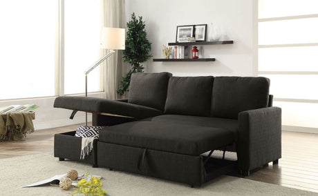 Acme - Hiltons Sectional Sofa 52300 Charcoal Linen