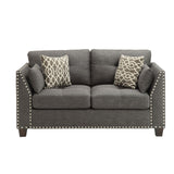 Acme - Laurissa Loveseat W/4 Pillows 52406 Light Charcoal Linen