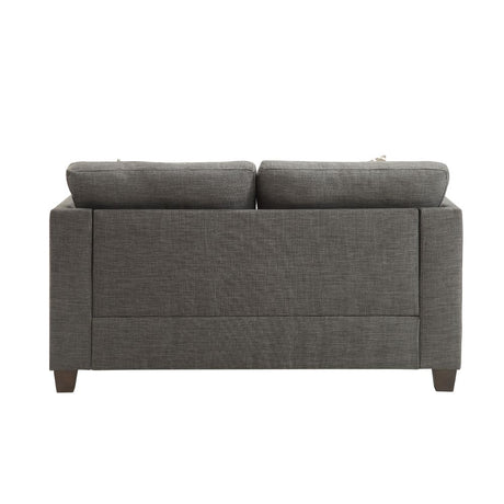 Acme - Laurissa Loveseat W/4 Pillows 52406 Light Charcoal Linen