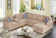 Multifunctional Modular L - Shaped Sectional Sofa with Built - in Cup Holders, Hidden Storage Compartments and Convertible Seating Design - sold by Home Elegance USA