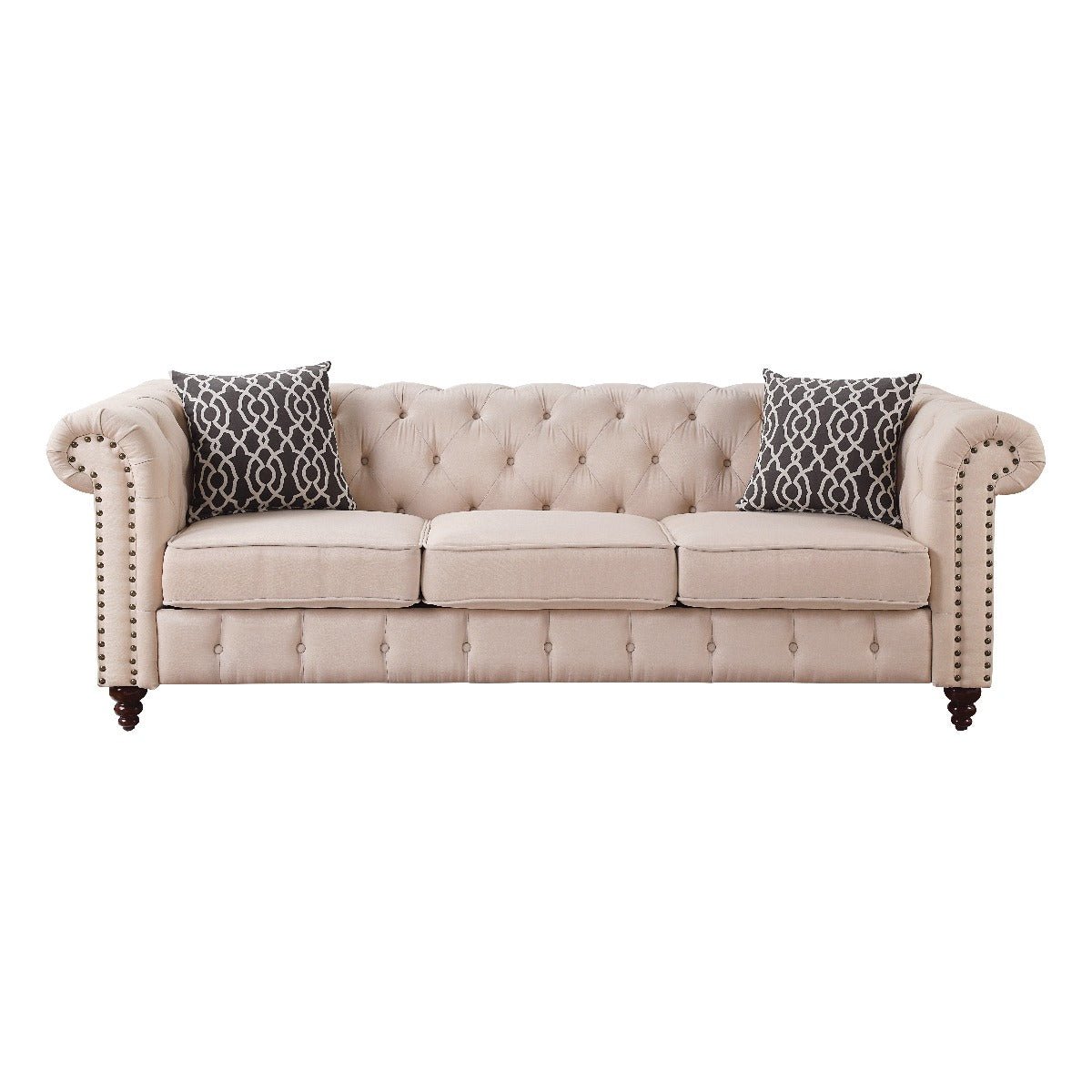 Aurelia Sofa W/2 Pillows 52420 Beige Linen | Acme | Home Elegance USA