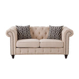 Aurelia Loveseat W/2 Pillows 52421 Beige Linen | Acme - 52421 - Home Elegance USA - 2