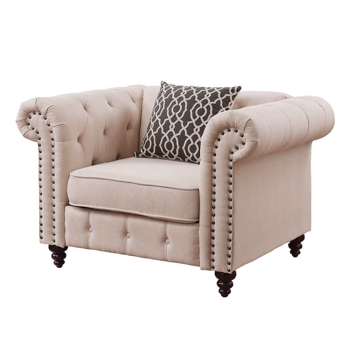 Aurelia Chair W/Pillow 52422 Beige Linen | Acme - 52422 - Home Elegance USA - 1