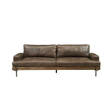 Acme - Silchester Sofa 52475 Distress Chocolate Top Grain Leather & Oak Finish