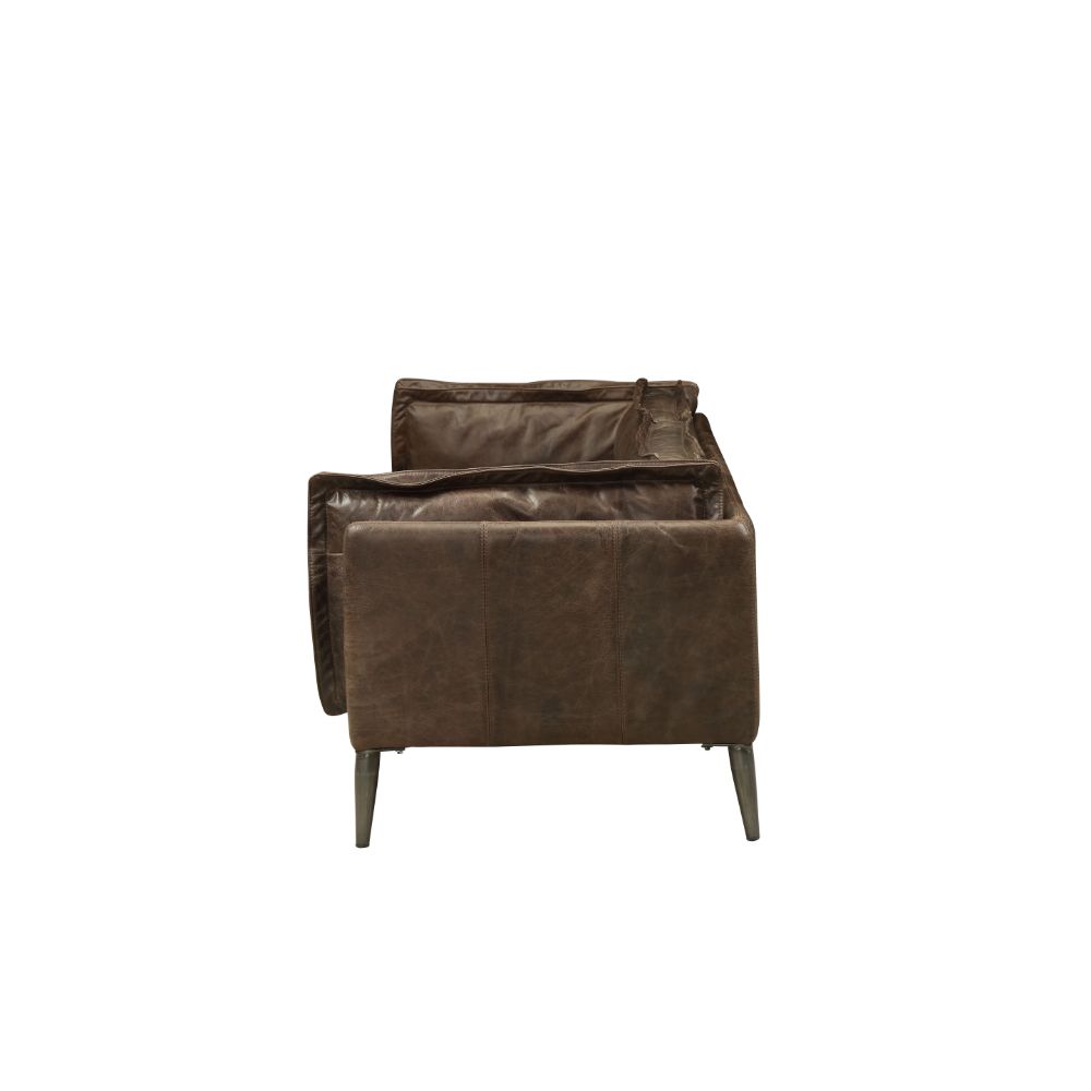 Acme - Porchester Sofa 52480 Distress Chocolate Top Grain Leather