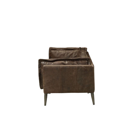 Acme - Porchester Sofa 52480 Distress Chocolate Top Grain Leather