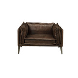 Acme - Porchester Chair 52482 Distress Chocolate Top Grain Leather