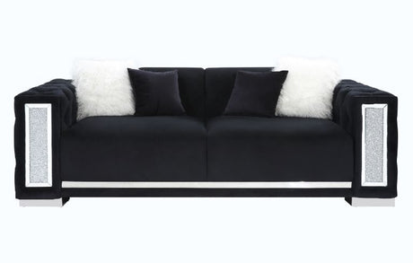 Acme - Trislar Sofa W/4 Pillows (Same Lv01397) 52525 Black Velvet