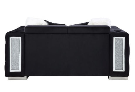 Acme - Trislar Loveseat W/4 Pillows (Same Lv01398) 52526 Black Velvet