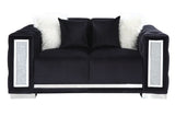 Acme - Trislar Loveseat W/4 Pillows (Same Lv01398) 52526 Black Velvet