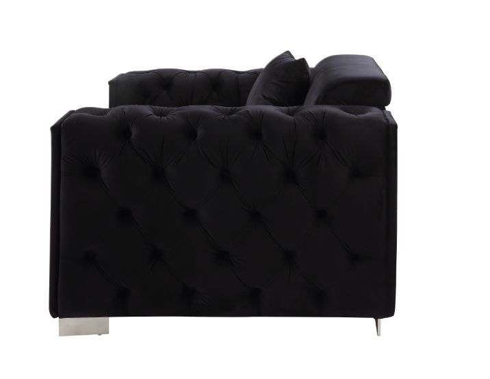 Acme - Trislar Chair W/Pillow (Same Lv01399) 52527 Black Velvet