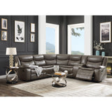 Acme - Tavin Motion Sectional Sofa 52540 Taupe Leather-Aire Match