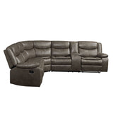 Acme - Tavin Motion Sectional Sofa 52540 Taupe Leather-Aire Match