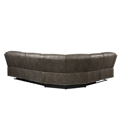 Acme - Tavin Motion Sectional Sofa 52540 Taupe Leather-Aire Match