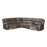 Acme - Tavin Motion Sectional Sofa 52540 Taupe Leather-Aire Match