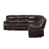 Acme - Tavin Motion Sectional Sofa 52545 Espresso Leather-Aire Match