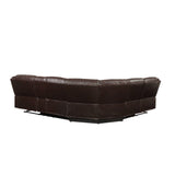 Acme - Tavin Motion Sectional Sofa 52545 Espresso Leather-Aire Match