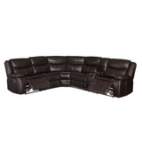 Acme - Tavin Motion Sectional Sofa 52545 Espresso Leather-Aire Match