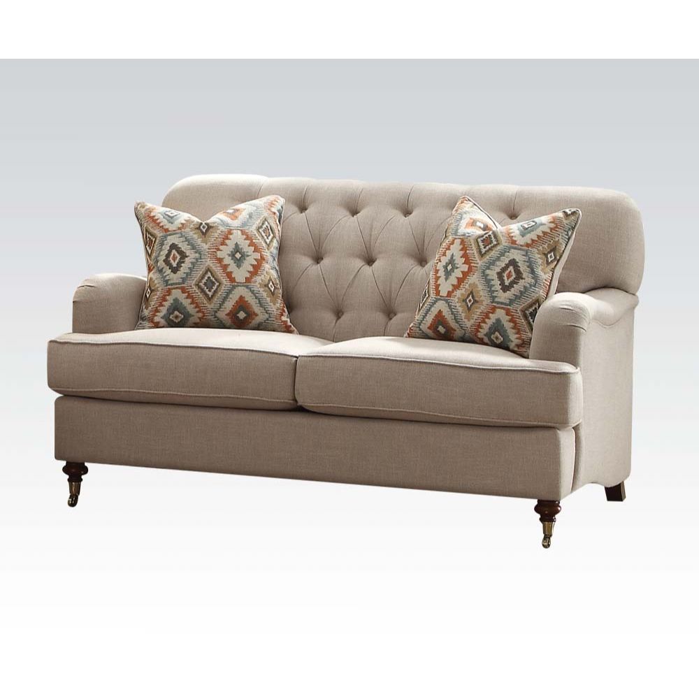 Alianza Loveseat 52581 Beige Fabric | Acme - 52581 - Home Elegance USA - 1