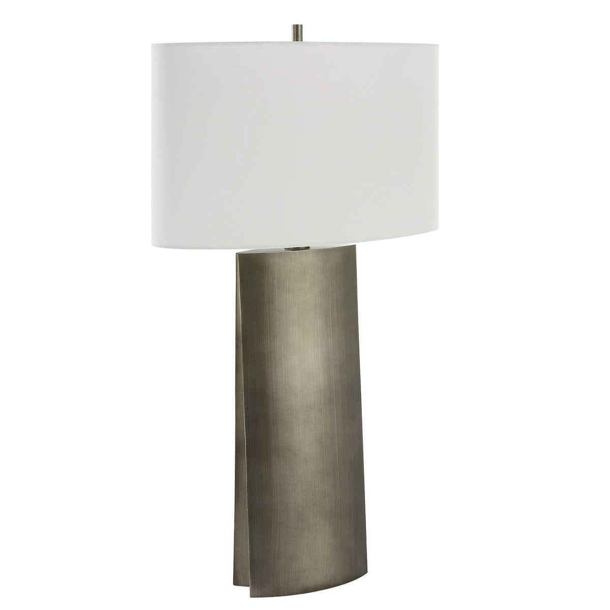 V-Groove Modern Table Lamp - Dark Gray / White by Uttermost - View 3