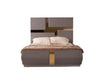 Lorenzo Gold Detailed Tufted Upholstery Queen Bed made with Wood and Gold accents in Gray(NJ Warehouse Inventory)