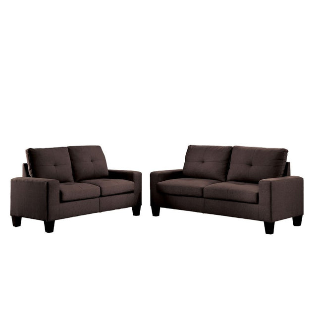 Acme - Platinum II Sofa & Loveseat 52730 Chocolate Linen