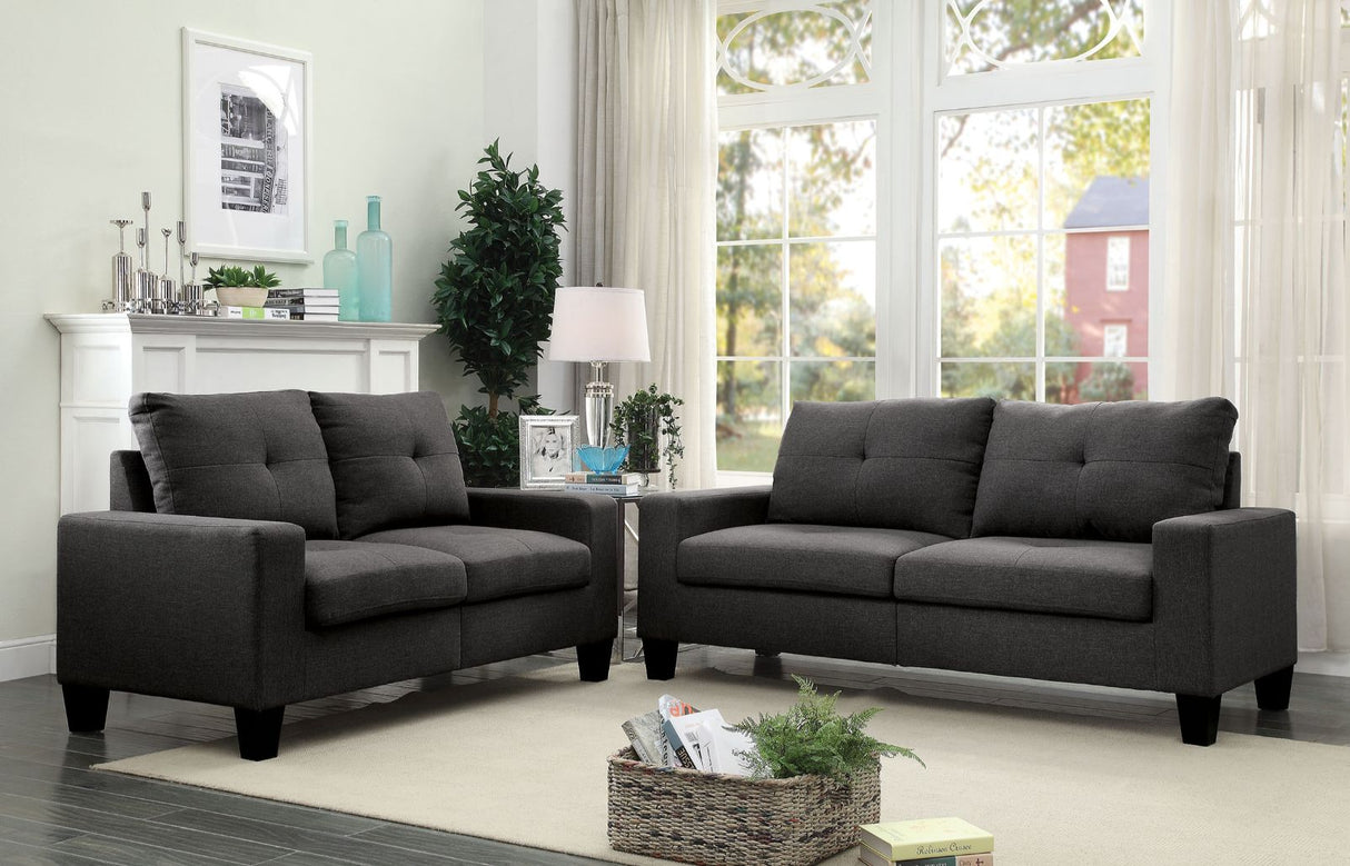 Acme - Platinum II Sofa & Loveseat 52735 Gray Linen