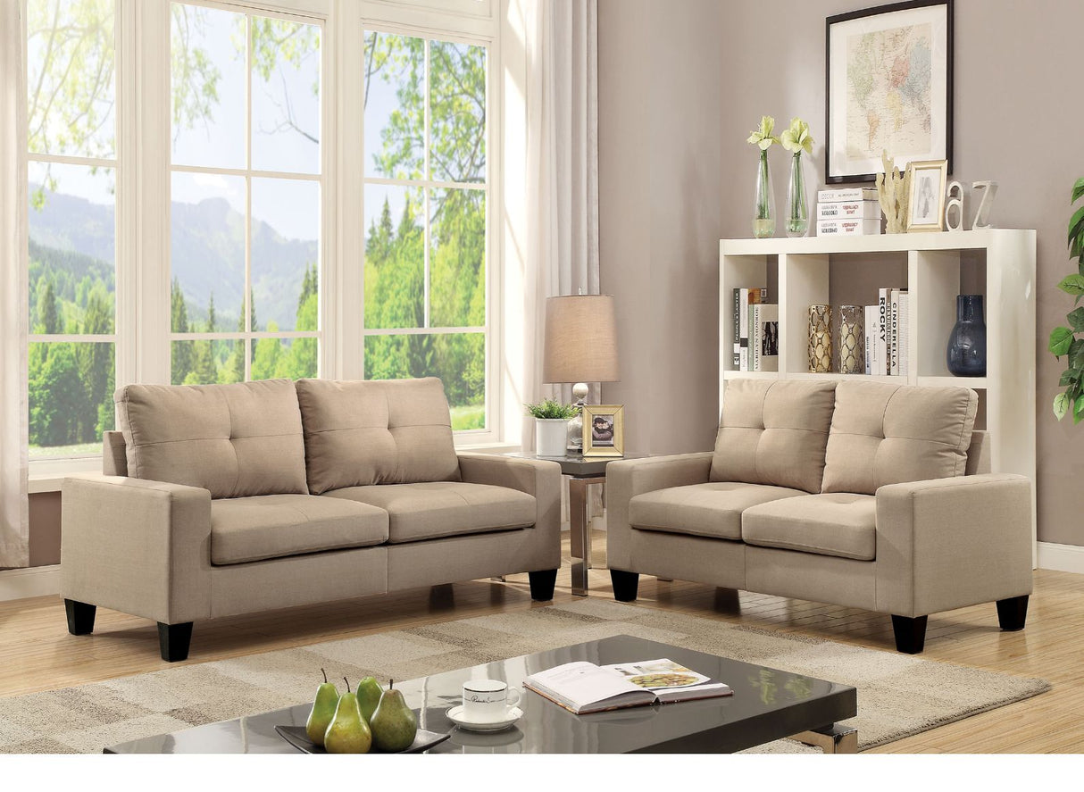 Acme - Platinum II Sofa & Loveseat 52740 Beige Linen