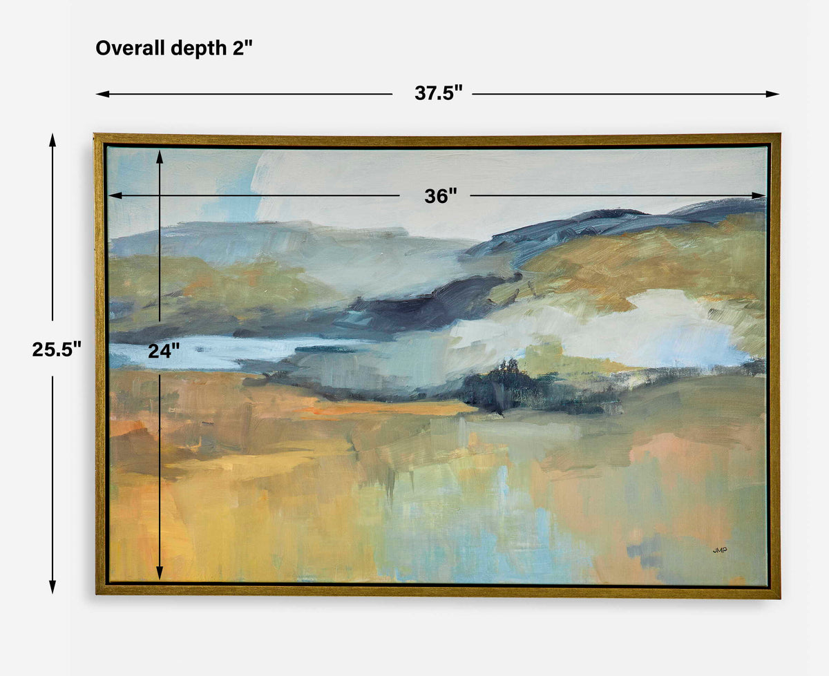 Folded Hills Framed Landscape Art - Yellow by Uttermost - View 7