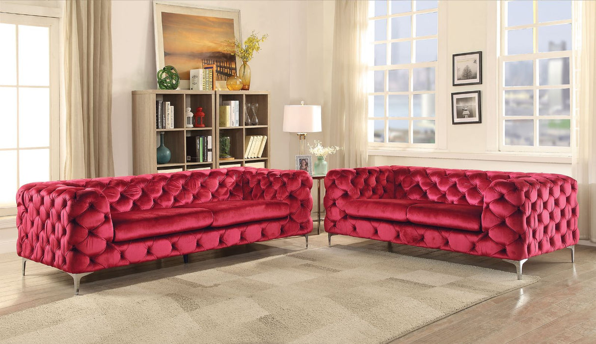 Adam Sofa 52795 Red Velvet | Acme - 52795 - Home Elegance USA - 1