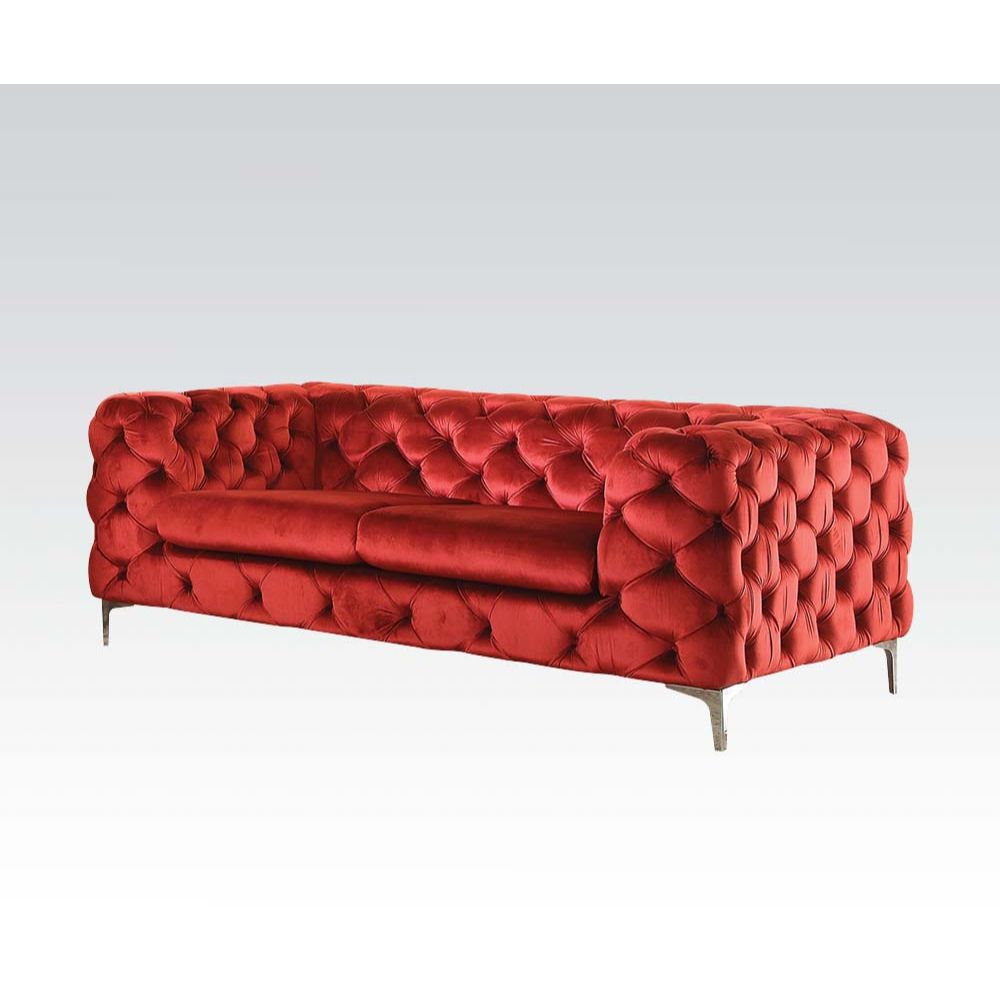 Adam Loveseat 52796 Red Velvet | Acme | Home Elegance USA