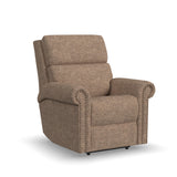 Bernard Power Fabric Recliner With Power Headrest & Lumbar, Nailhead Trim | Flexsteel