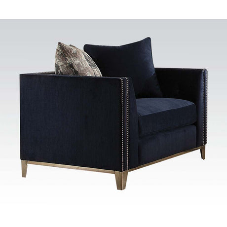 Acme - Phaedra Chair W/2 Pillows 52832 Blue Fabric