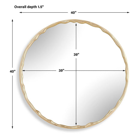 Crinkle Round Mirror Brass - Gold by Uttermost - View 3