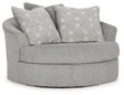 Ashley Cement Casselbury Oversized Swivel Accent Chair - Velvet | Home Elegance USA
