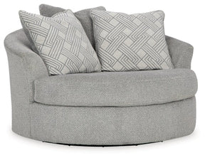 Ashley Cement Casselbury Oversized Swivel Accent Chair - Velvet | Home Elegance USA