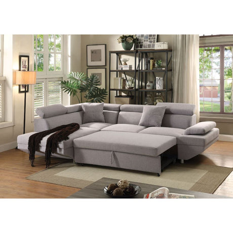 Acme - Jemima Sectiona Sofa 52990 Gray Fabric