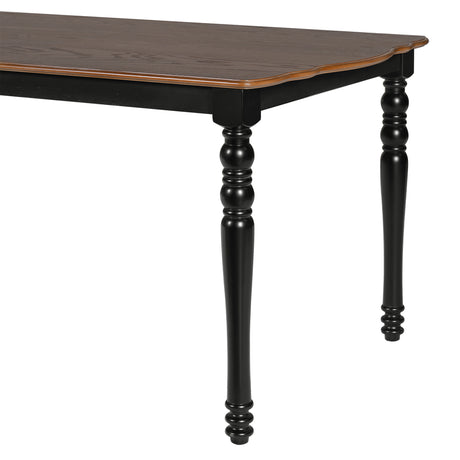 7-Piece Dining Table Set, 60inch to 78inch Extendable Wood Dining Table with Removable Leaf, Kitchen Table Set with 6 Upholstered Side Chair, Dining Table Set for 6 - sold by Home Elegance USA