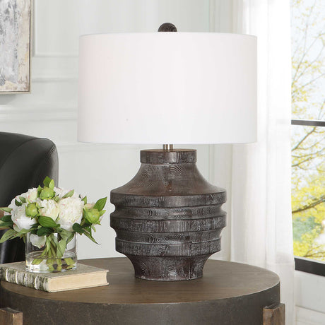 Timber Table Lamp - Dark Gray by Uttermost - View 2
